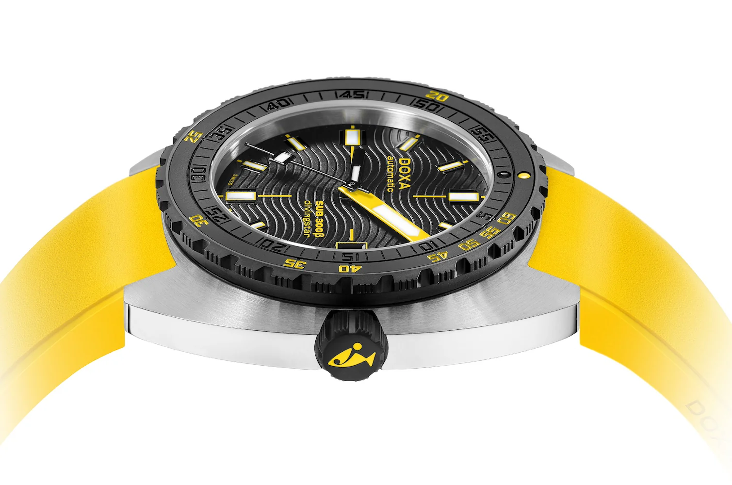 Doxa SUB 300 Beta Ceramic Steel Divingstar Rubber Yellow Watch - Image 3