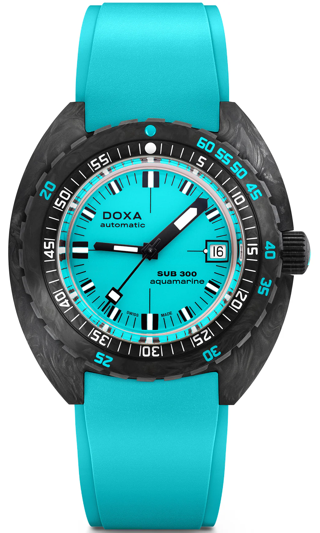 Doxa SUB 300 Carbon COSC Aquamarine Rubber Watch