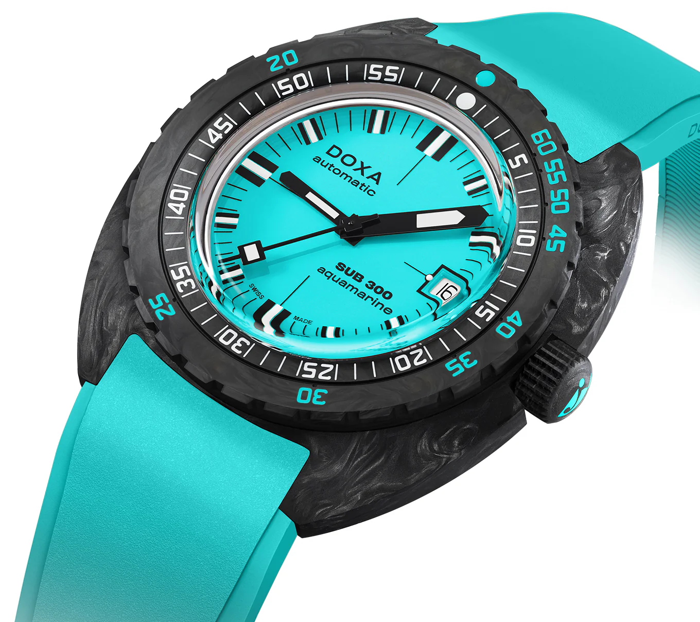 Doxa SUB 300 Carbon COSC Aquamarine Rubber Watch - Image 2