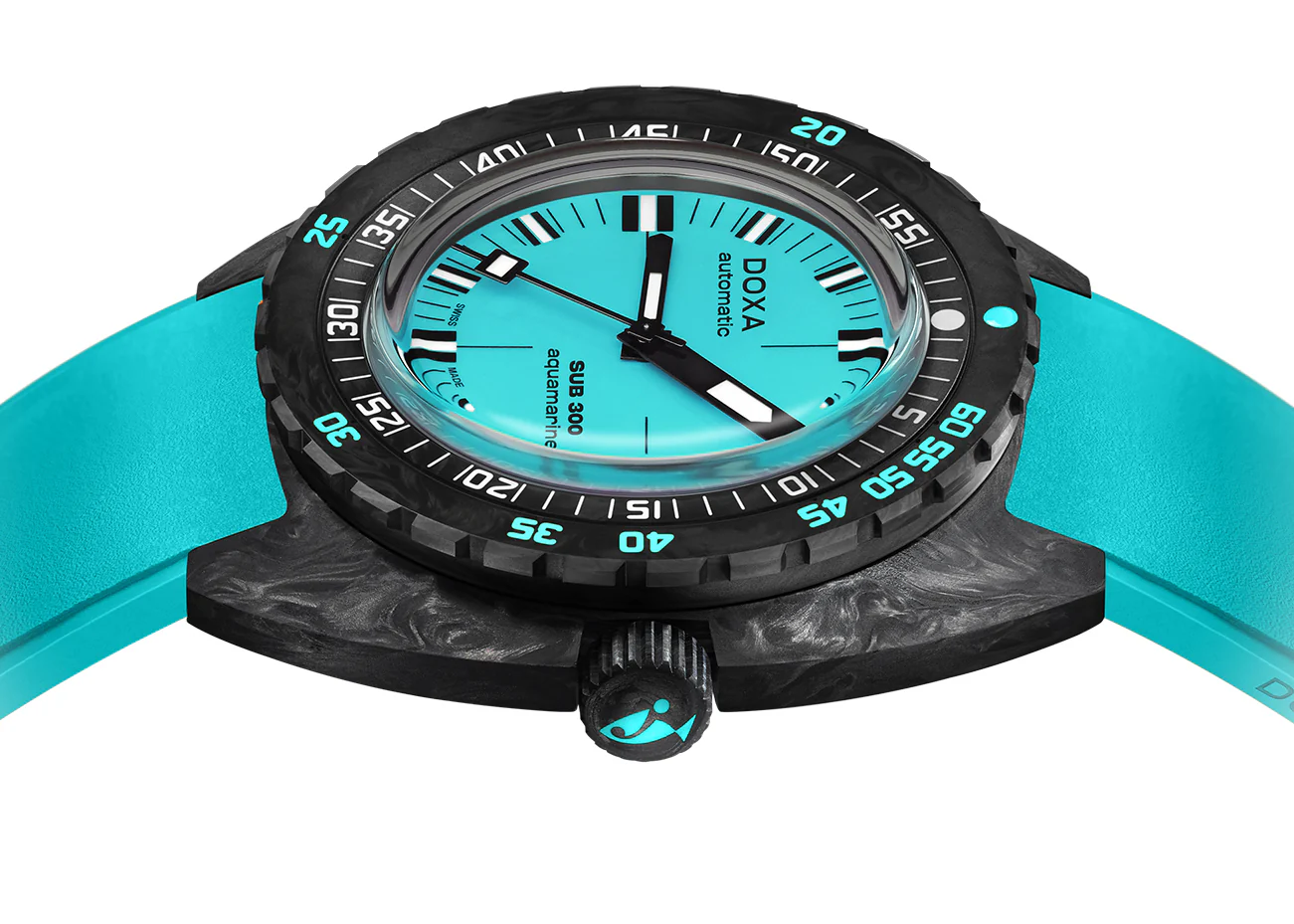 Doxa SUB 300 Carbon COSC Aquamarine Rubber Watch - Image 3