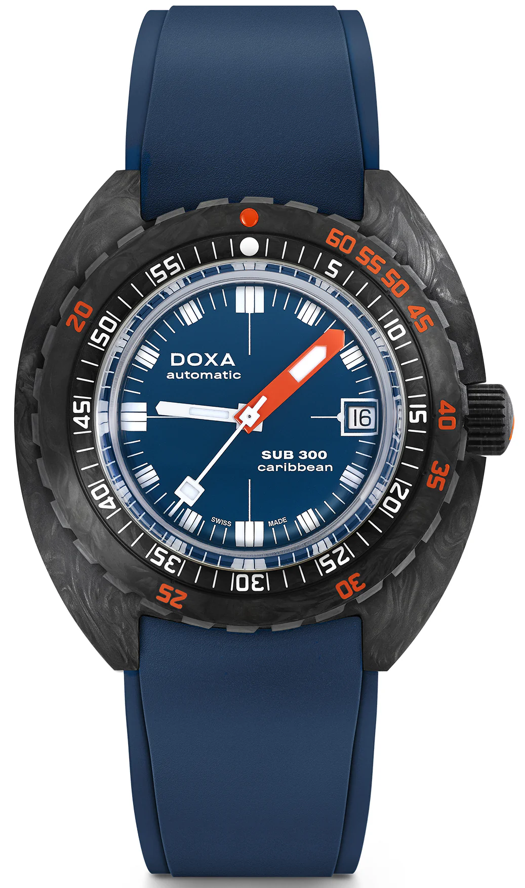 Doxa SUB 300 Carbon COSC Caribbean Rubber Watch