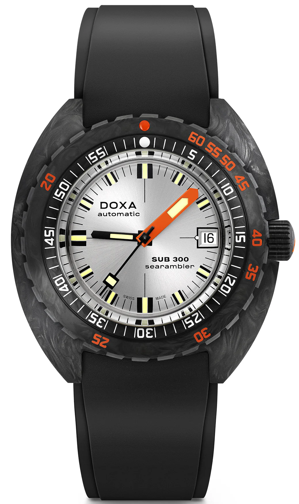 Doxa SUB 300 Carbon COSC Searambler Rubber Watch