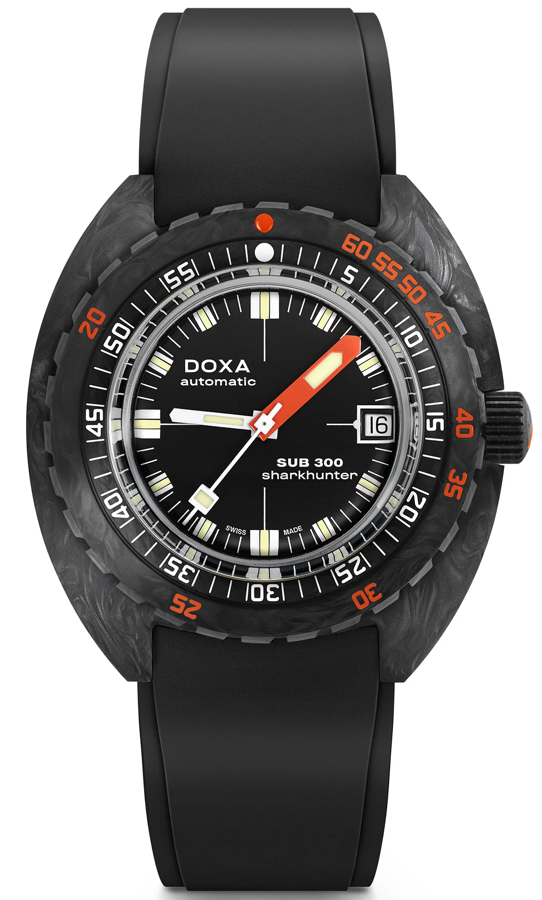 Doxa SUB 300 Carbon COSC Sharkhunter Rubber Watch