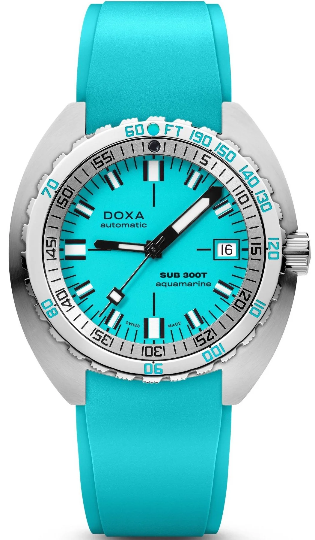 Doxa Sub 300T Aquamarine Rubber Watch