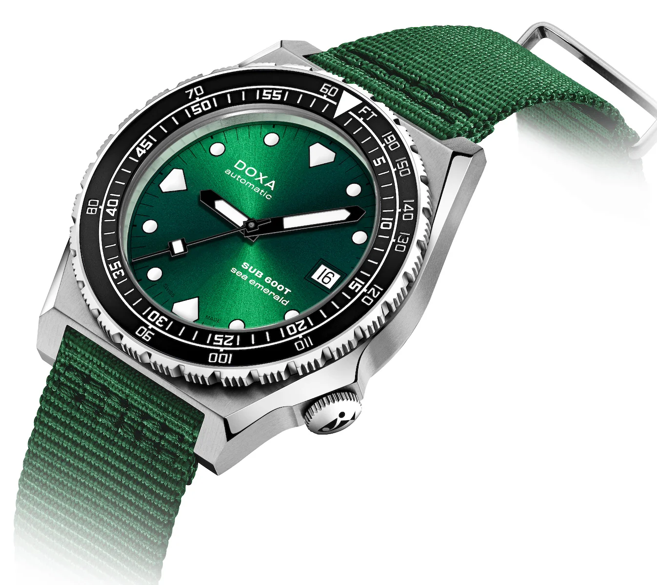 Doxa SUB 600T Sea Emerald Ceramic Nato Watch - Image 2