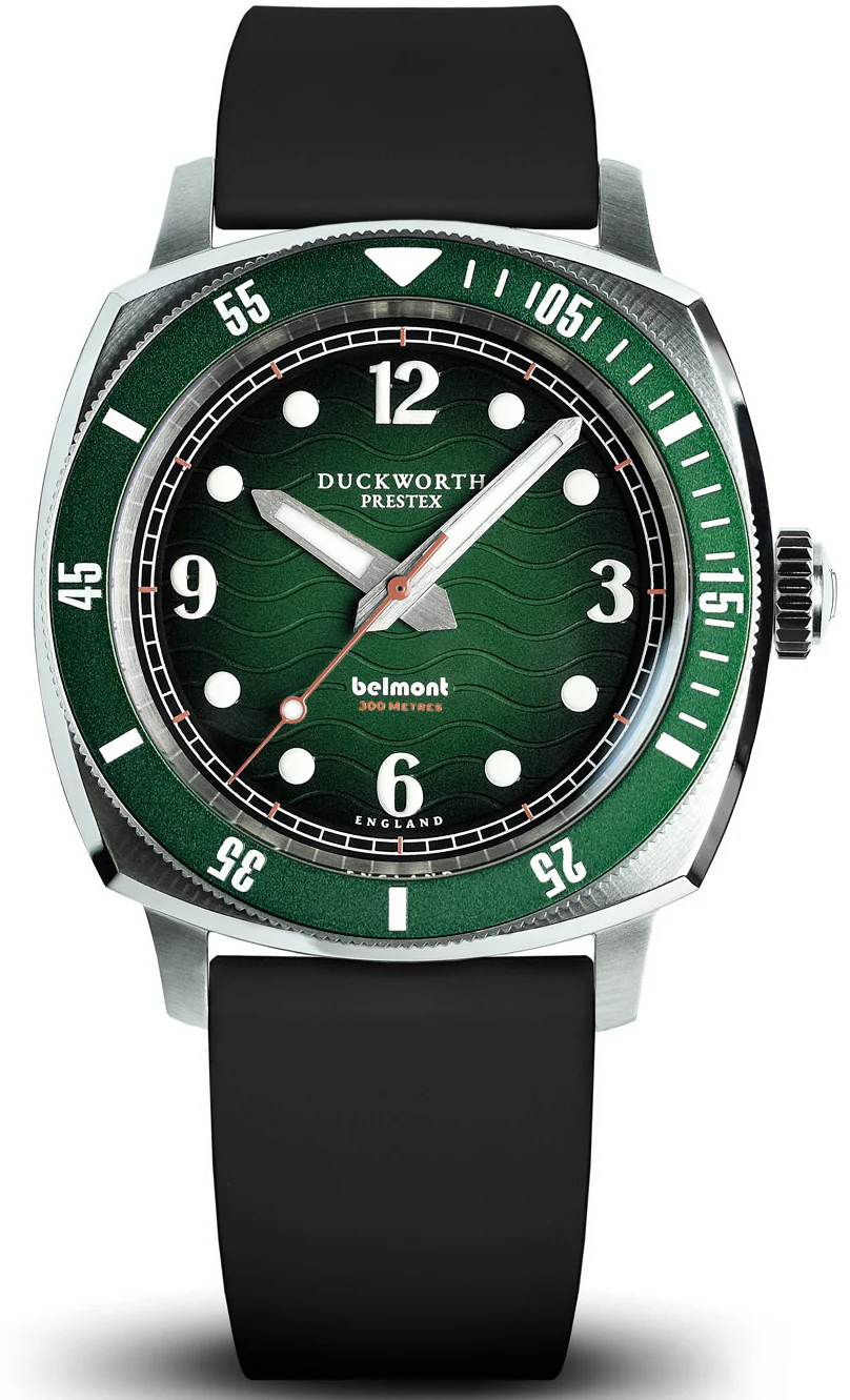 Duckworth Prestex Belmont Dive Green Black Rubber Watch