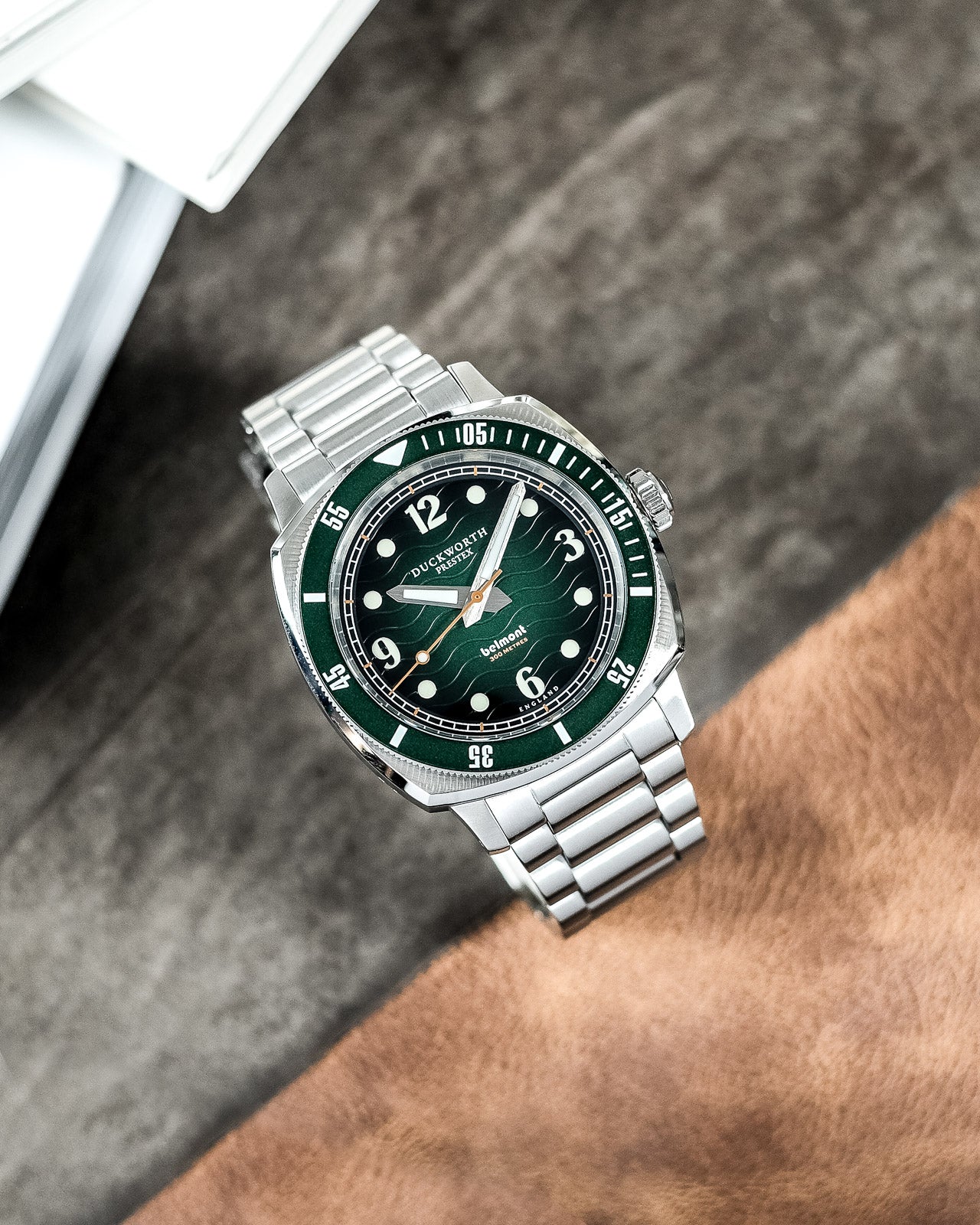 Duckworth Prestex Belmont Dive Green Bracelet Watch - Image 3