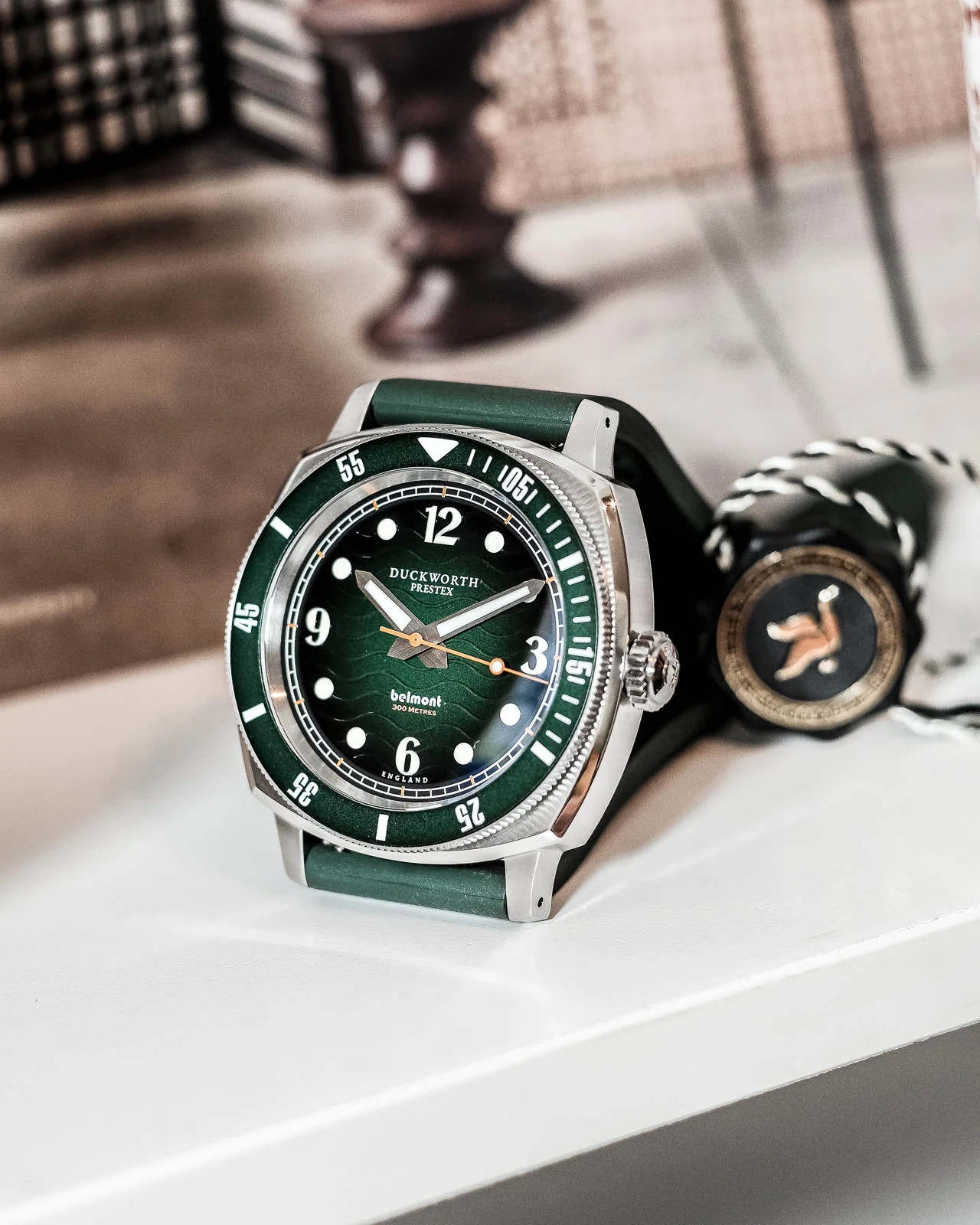 Duckworth Prestex Belmont Dive Green Green Rubber Watch - Image 4