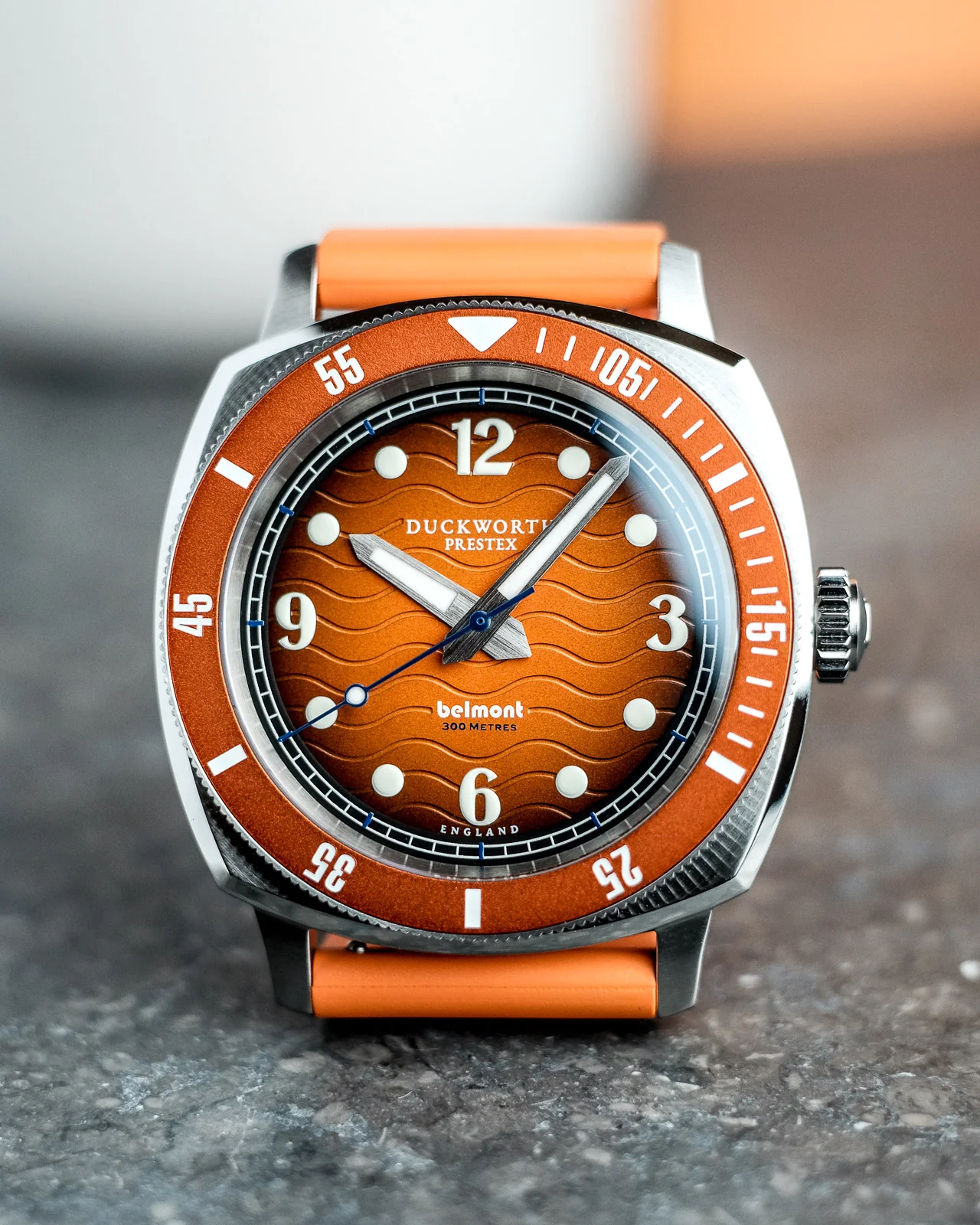 Duckworth Prestex Belmont Dive Orange Orange Rubber Watch - Image 5