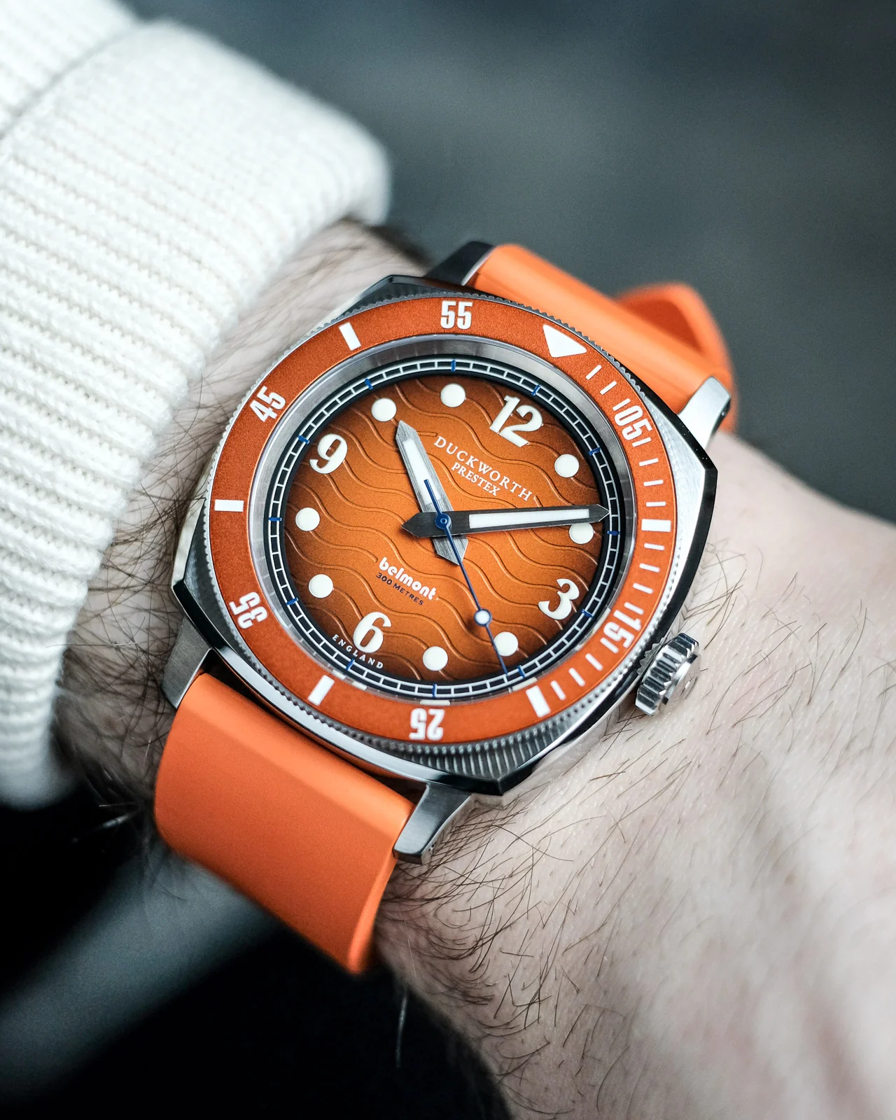 Duckworth Prestex Belmont Dive Orange Orange Rubber Watch - Image 6