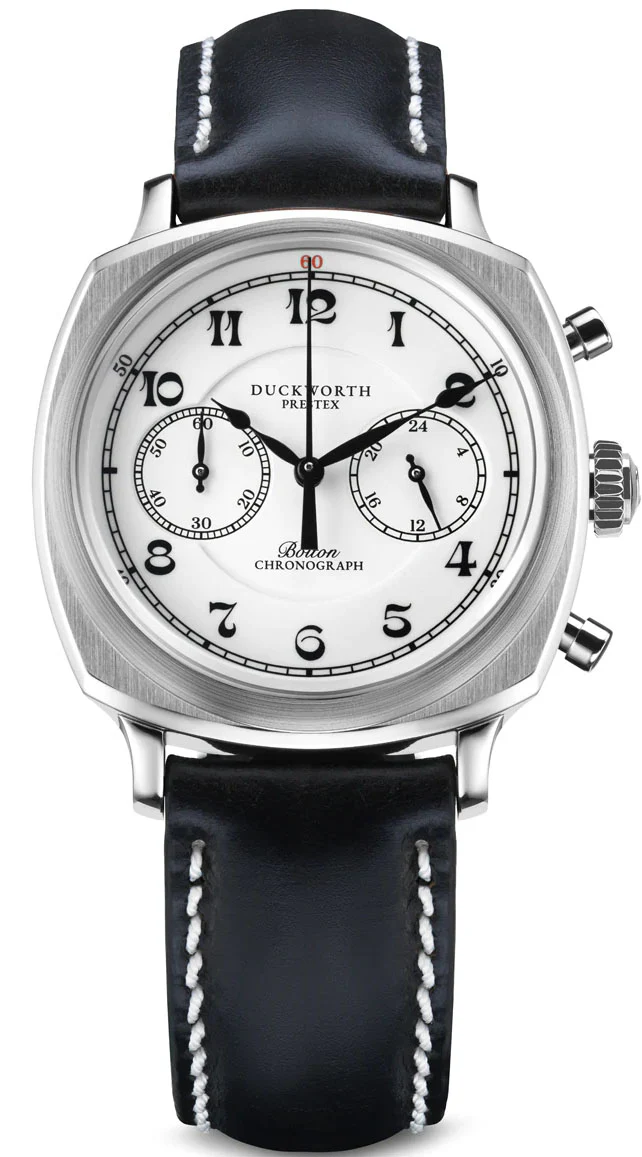 Duckworth Prestex Bolton Chronograph White Black Leather Watch