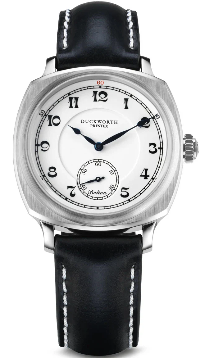 Duckworth Prestex Bolton Small Seconds White Black Leather Watch