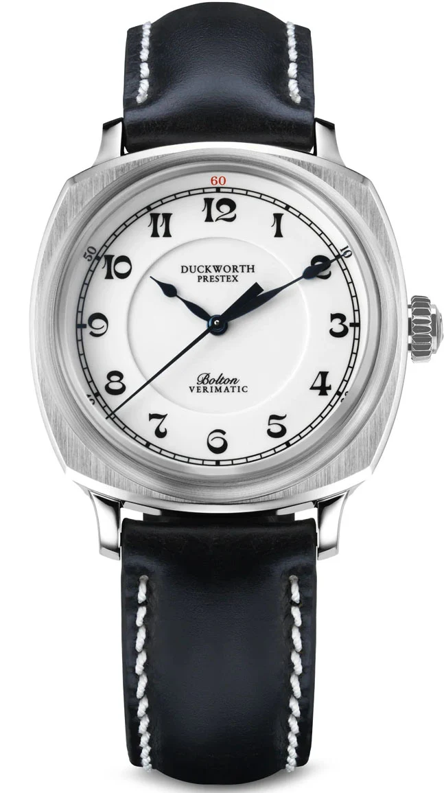 Duckworth Prestex Bolton Verimatic White Black Leather Watch
