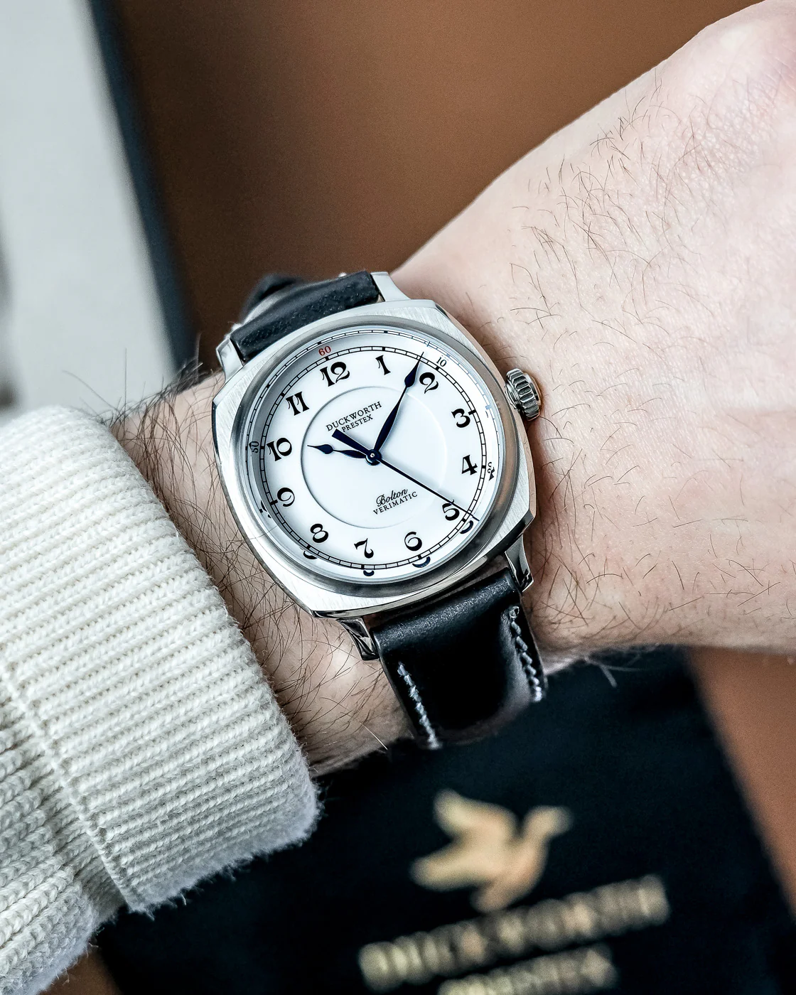 Duckworth Prestex Bolton Verimatic White Black Leather Watch - Image 5
