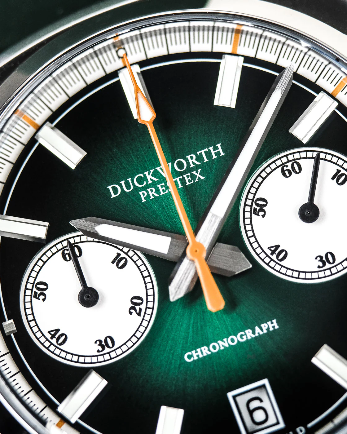 Duckworth Prestex Watch Chronograph 42 Green Green Leather D - Image 3