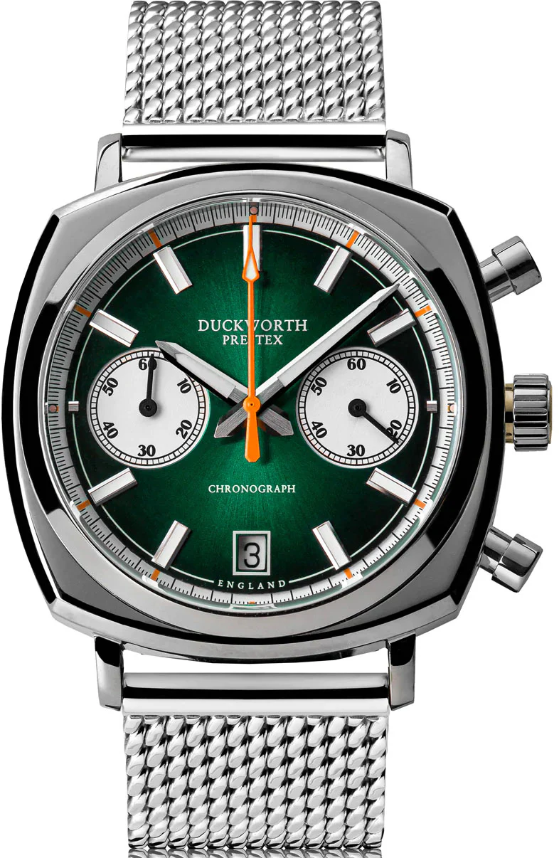 Duckworth Prestex 42 Green Sunburst Mesh Bracelet Watch