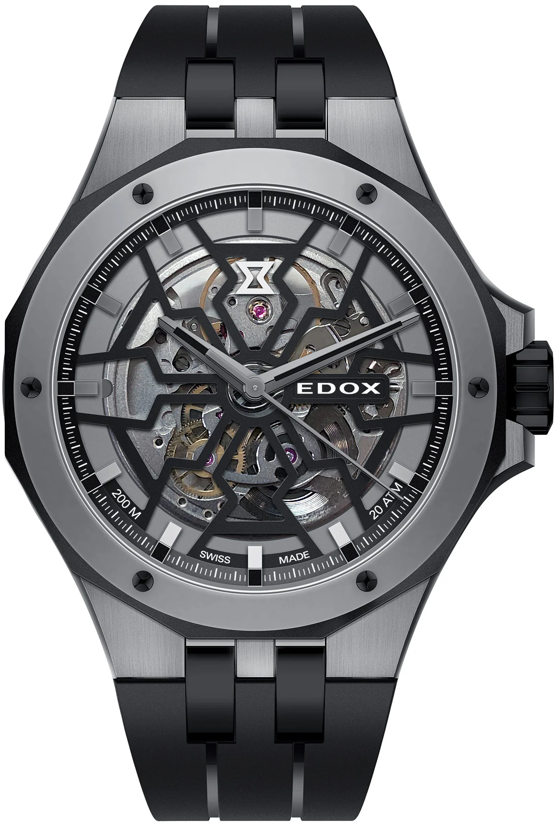 Edox Delfin Mecano 3 Hands Skeleton Watch