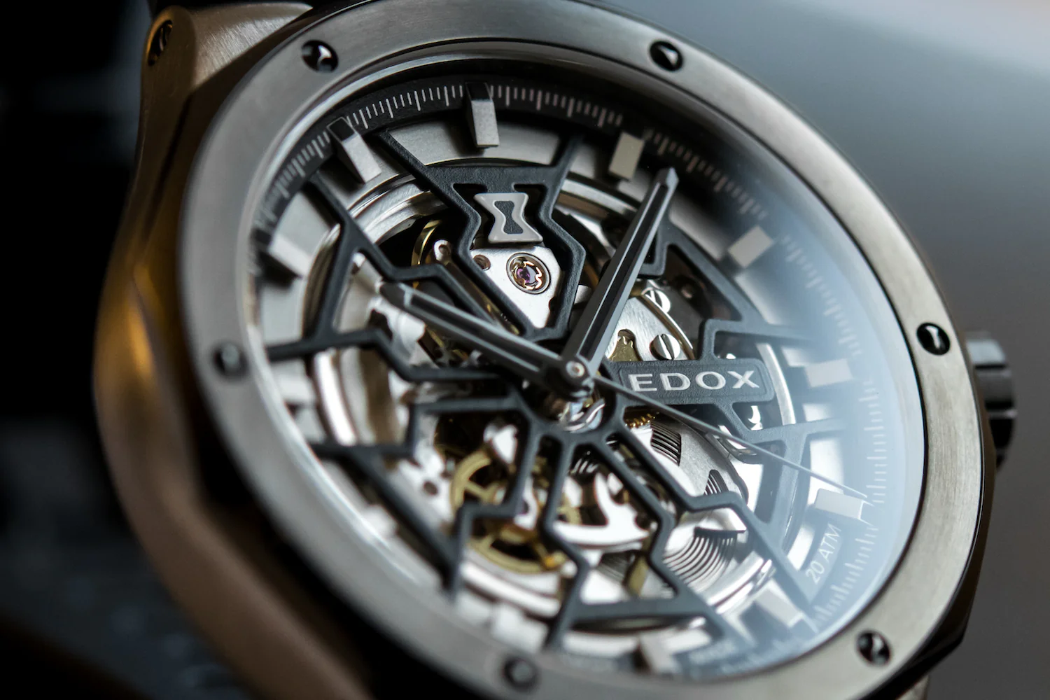 Edox Delfin Mecano 3 Hands Skeleton Watch - Image 6