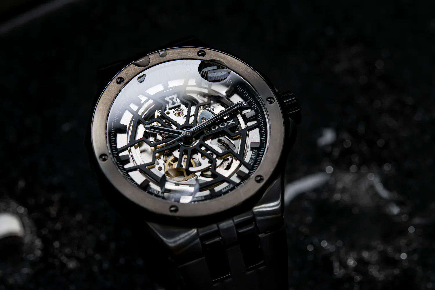 Edox Delfin Mecano 3 Hands Skeleton Watch - Image 7