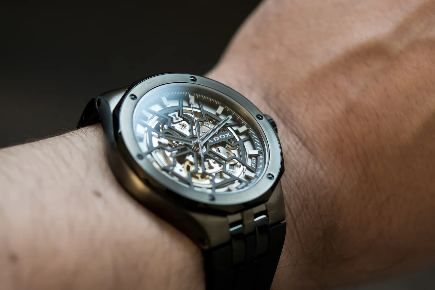 Edox Delfin Mecano 3 Hands Skeleton Watch - Image 9