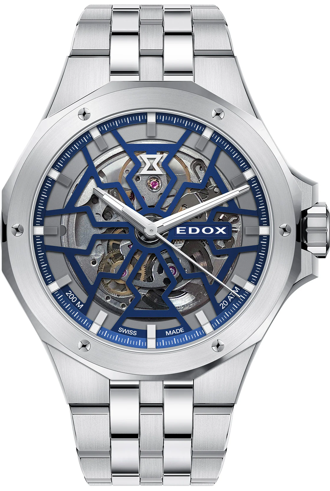 Edox Delfin Mecano 3 Hands Skeleton Watch