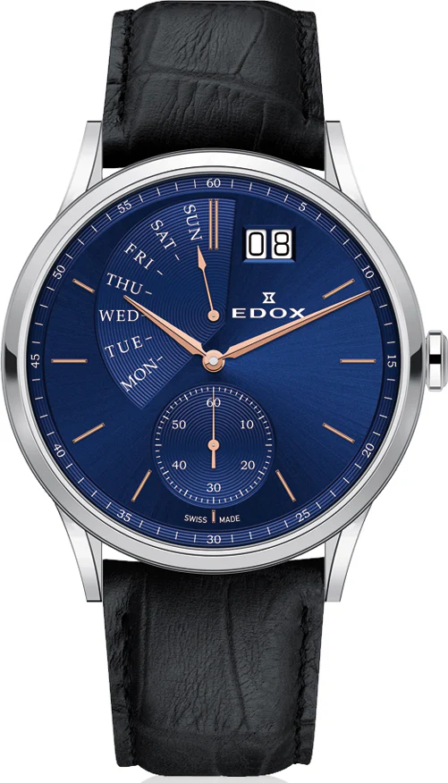 Edox Watch Les Vauberts Day Date Retrograde