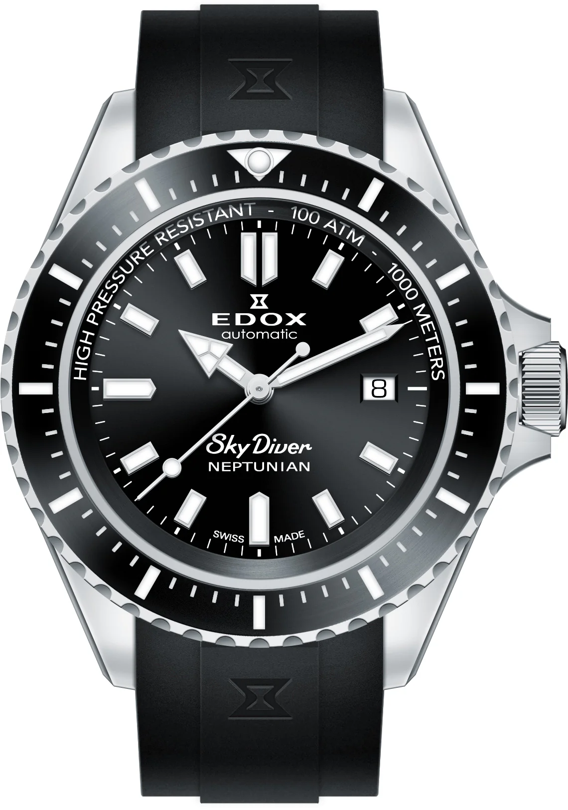 Edox Skydiver Neptunian Automatic 3 Hands Watch