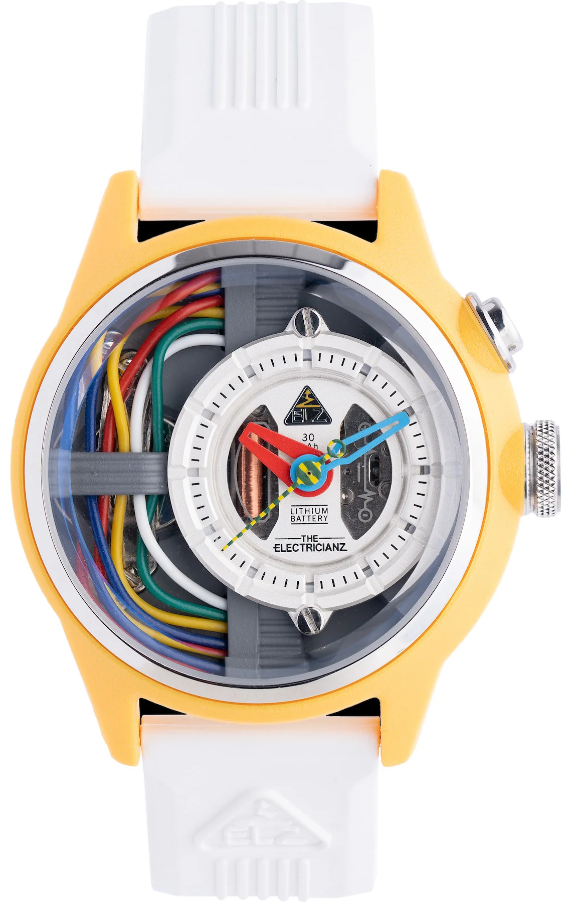 Electricianz Nylon Cable Z 42mm White Rubber Watch D