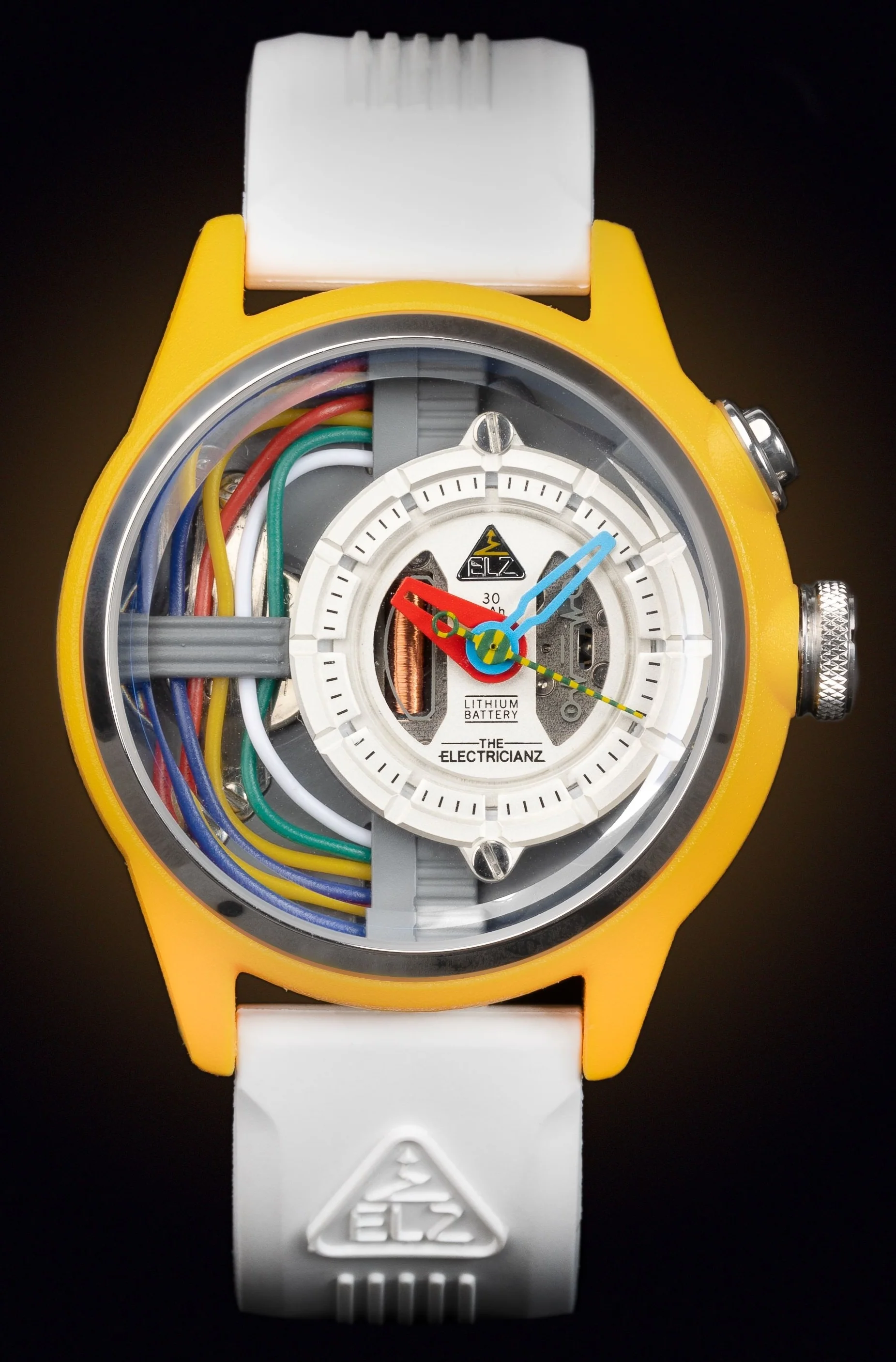 Electricianz Nylon Cable Z 42mm White Rubber Watch D - Image 2