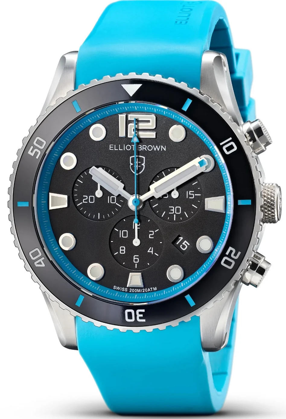 Elliot Brown Bloxworth Chrono Black Cyan Rubber D