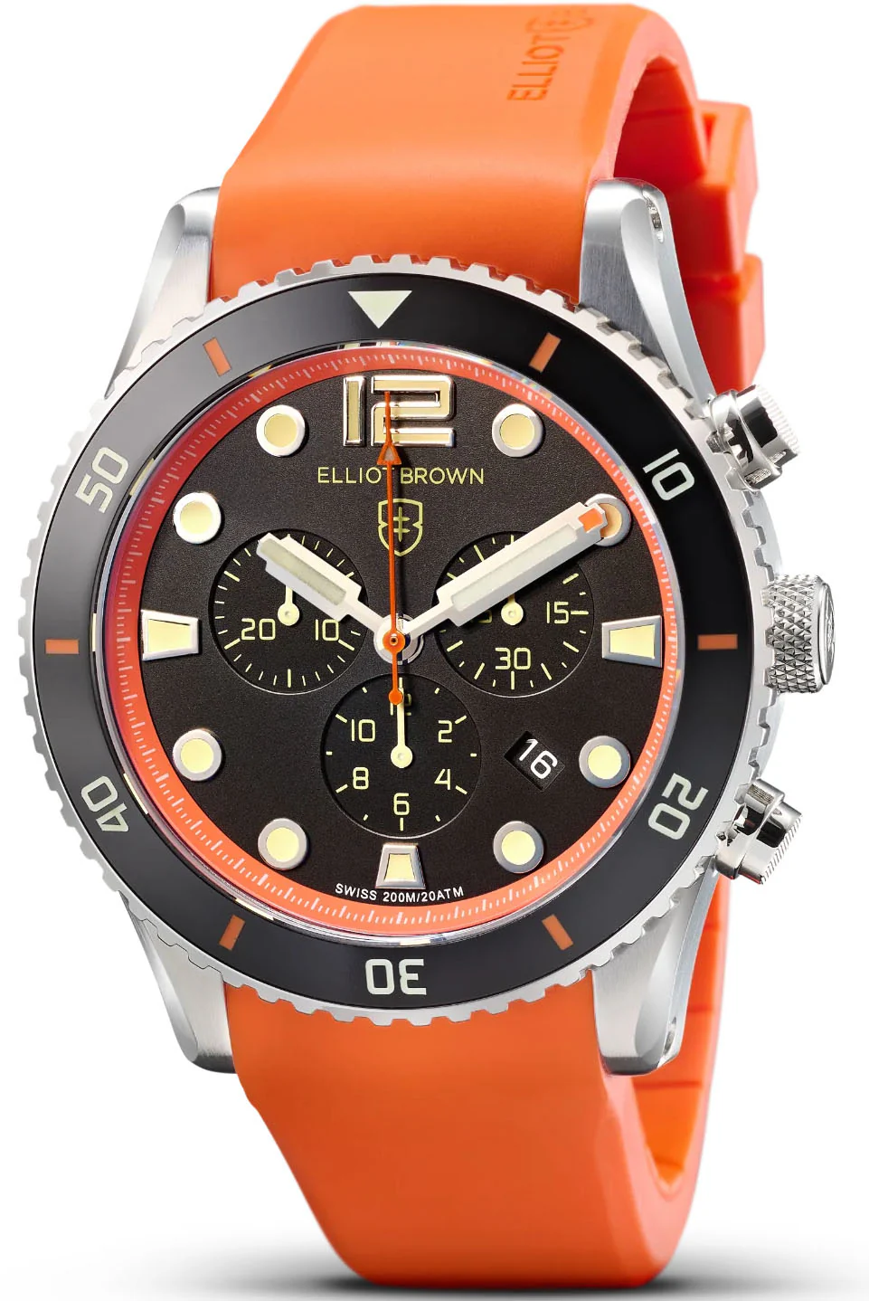 Elliot Brown Bloxworth Chrono Black Orange Rubber