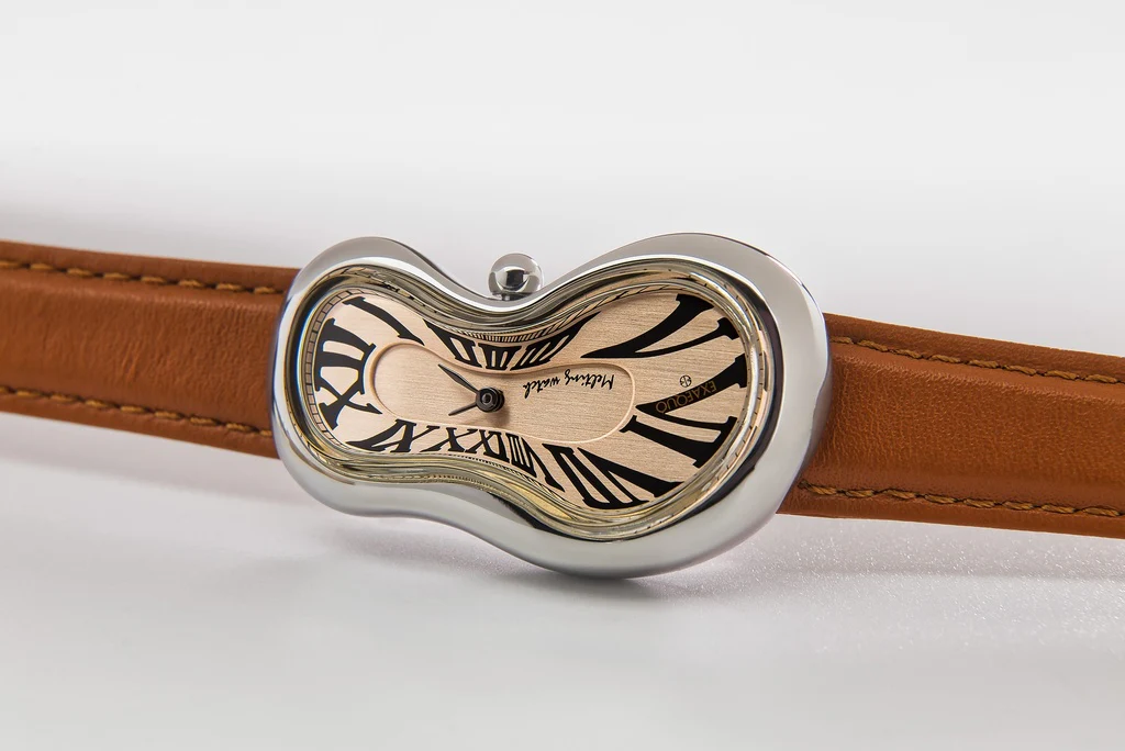 Exaequo Classic Melting SS Rose Gold Dial Watch - Image 3