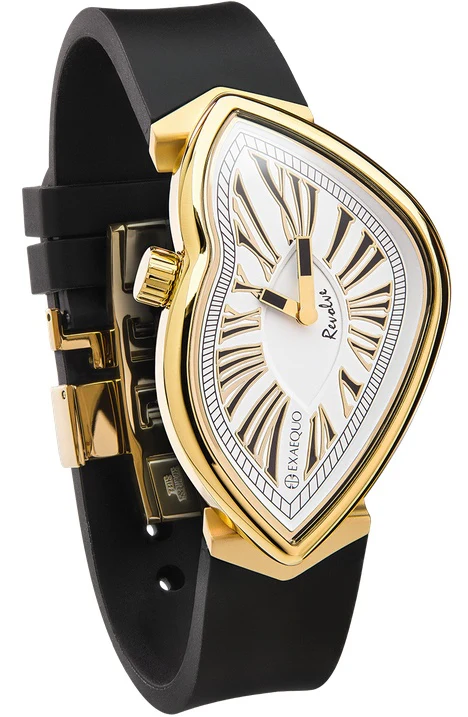 Exaequo Revolve Melting IP Yellow Gold White Dial Watch - Image 2