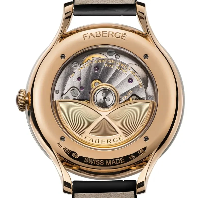 Faberge Flirt 18ct Rose Gold Black Dial Watch - Image 2