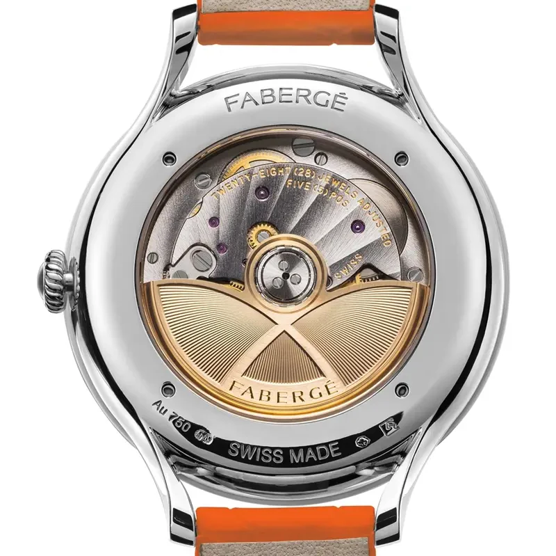 Faberge Flirt 18ct White Gold Orange Dial Watch - Image 2