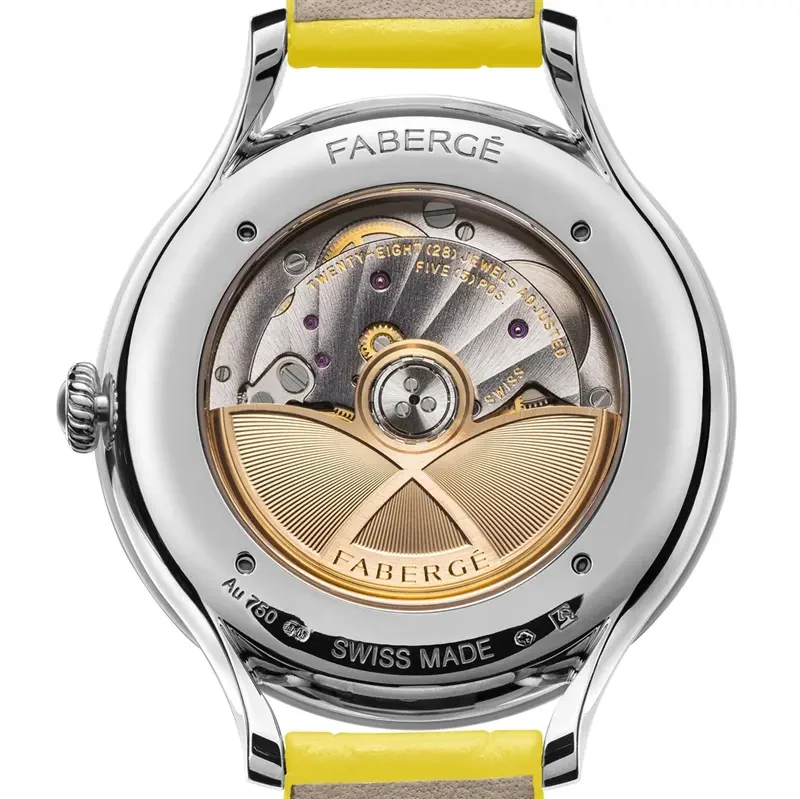 Faberge Flirt 18ct White Gold Yellow Dial Watch - Image 2