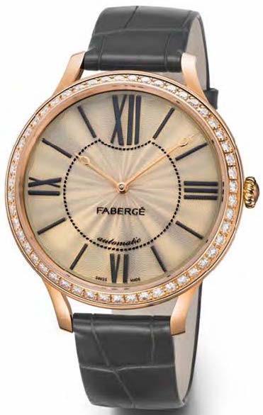 Faberge Watch Lady 18ct Rose Gold Opalescent Enamel Dial