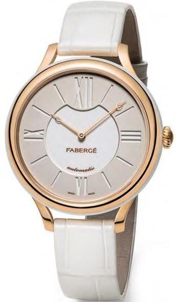 Faberge Watch Lady 18ct Rose Gold White Dial