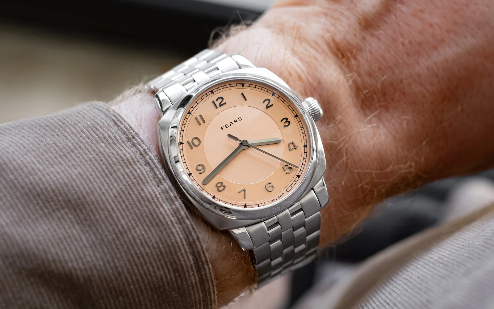 Fears Brunswick 40 Copper Salmon Bracelet Watch - Image 3