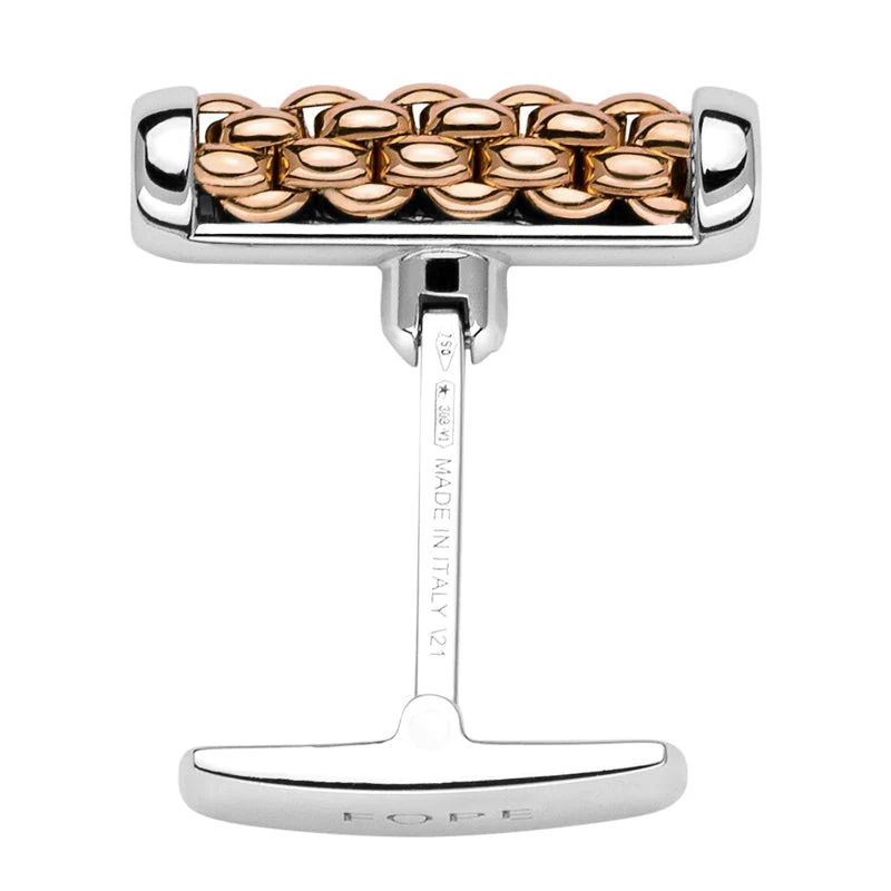 Fope Essentials 18ct Rose White Gold Cufflinks - Image 2