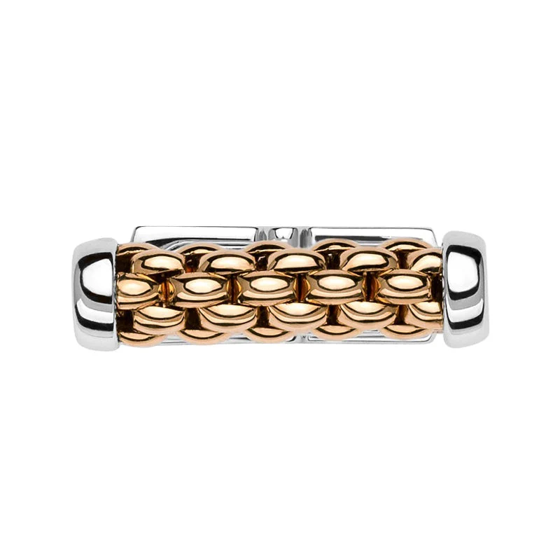 Fope Essentials 18ct Rose White Gold Cufflinks - Image 3