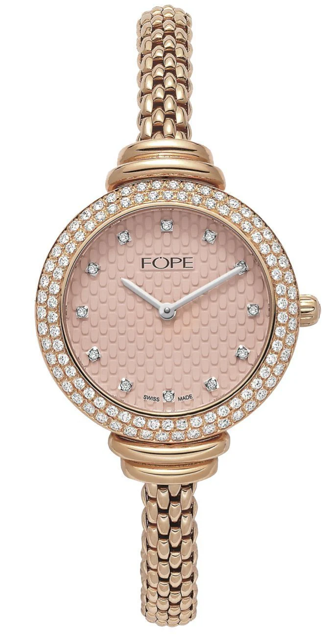 Fope Flex'It Rose Gold Diamonds Medium 14.5cm Watch
