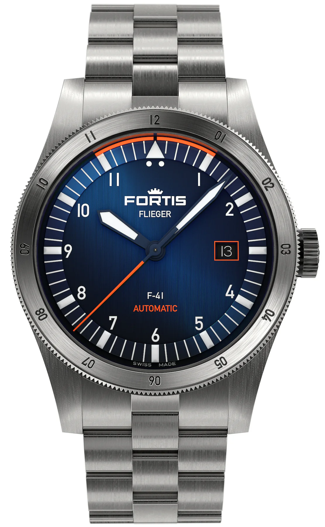 Fortis Watch Flieger F-41 Midnight Blue Bracelet D
