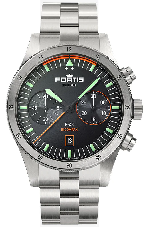 Fortis Flieger F-43 Bicompax Bracelet Watch