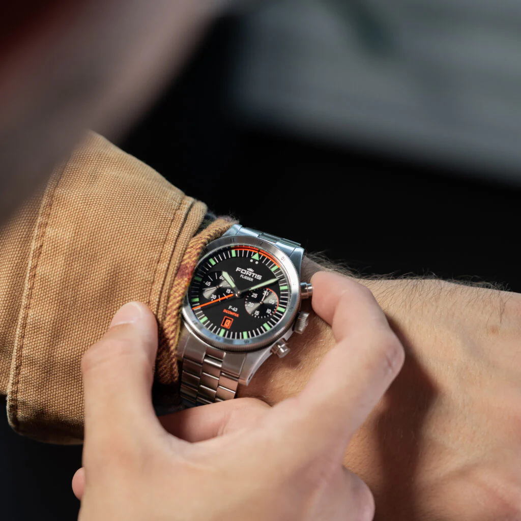 Fortis Flieger F-43 Bicompax Bracelet Watch - Image 6