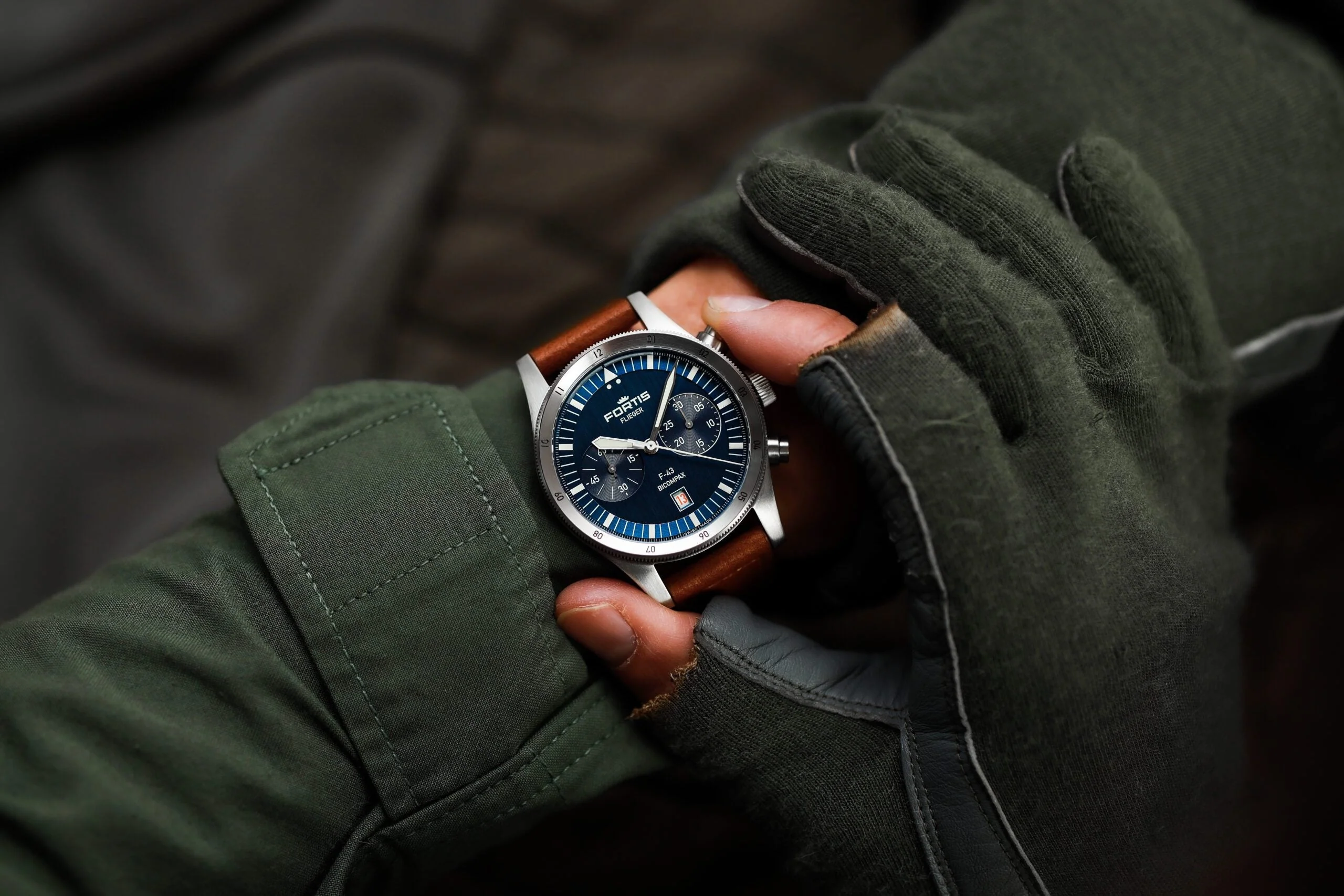 Fortis Flieger F-43 Bicompax Liberty Blue Watch - Image 2