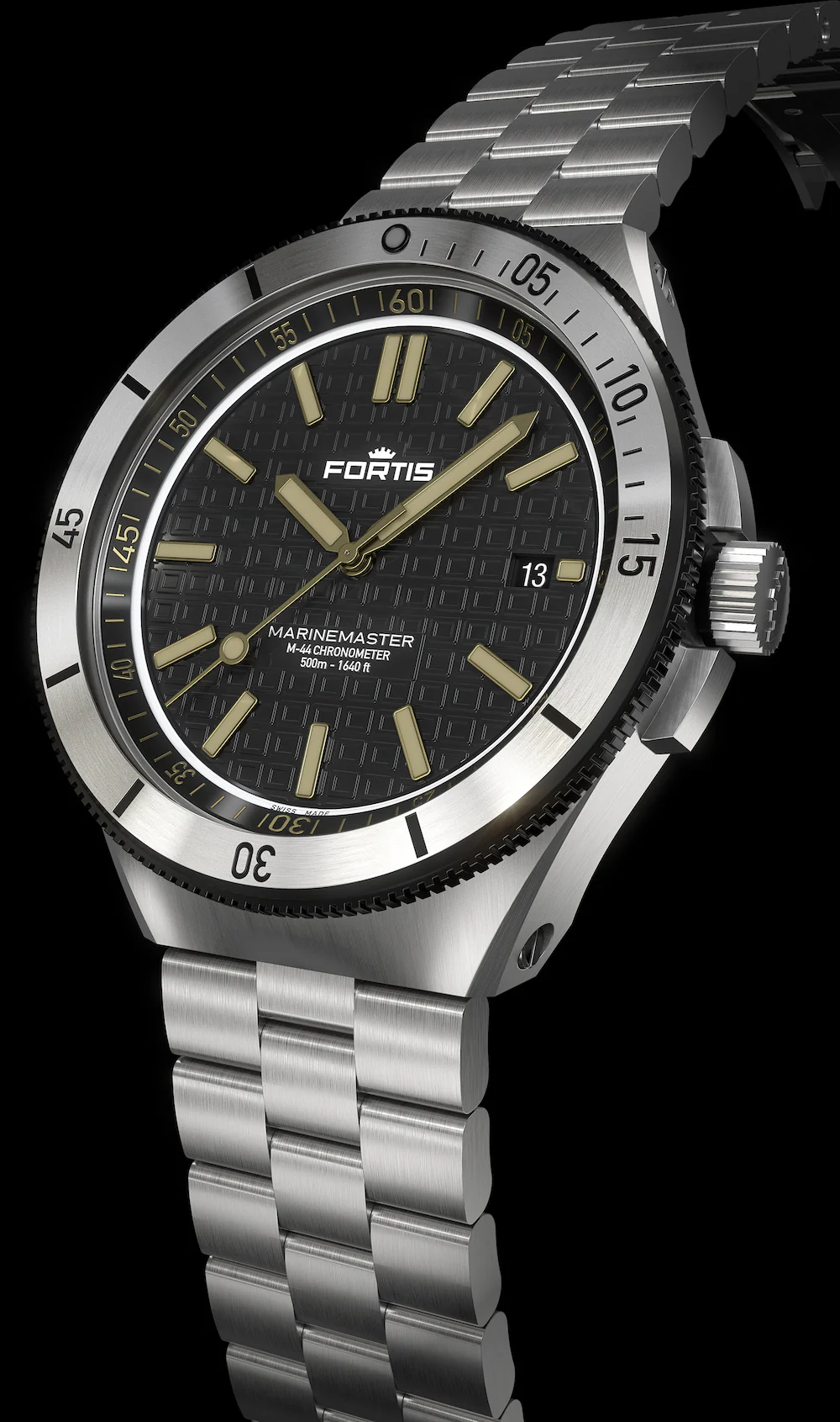 Fortis Marinemaster M 44 Black Resin Bracelet Watch - Image 4