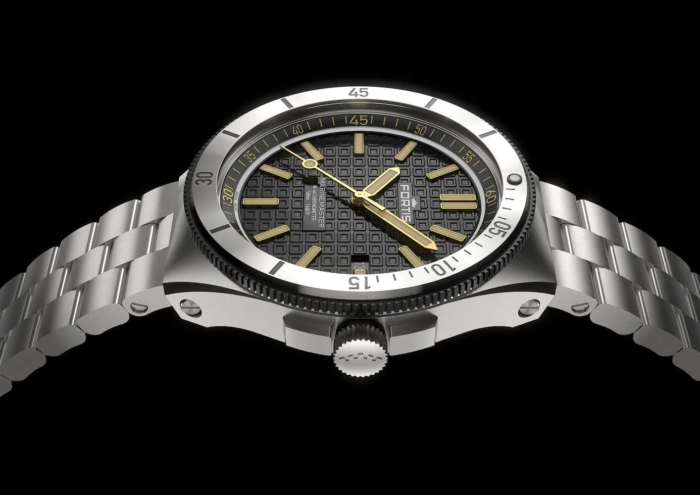 Fortis Marinemaster M 44 Black Resin Bracelet Watch - Image 5