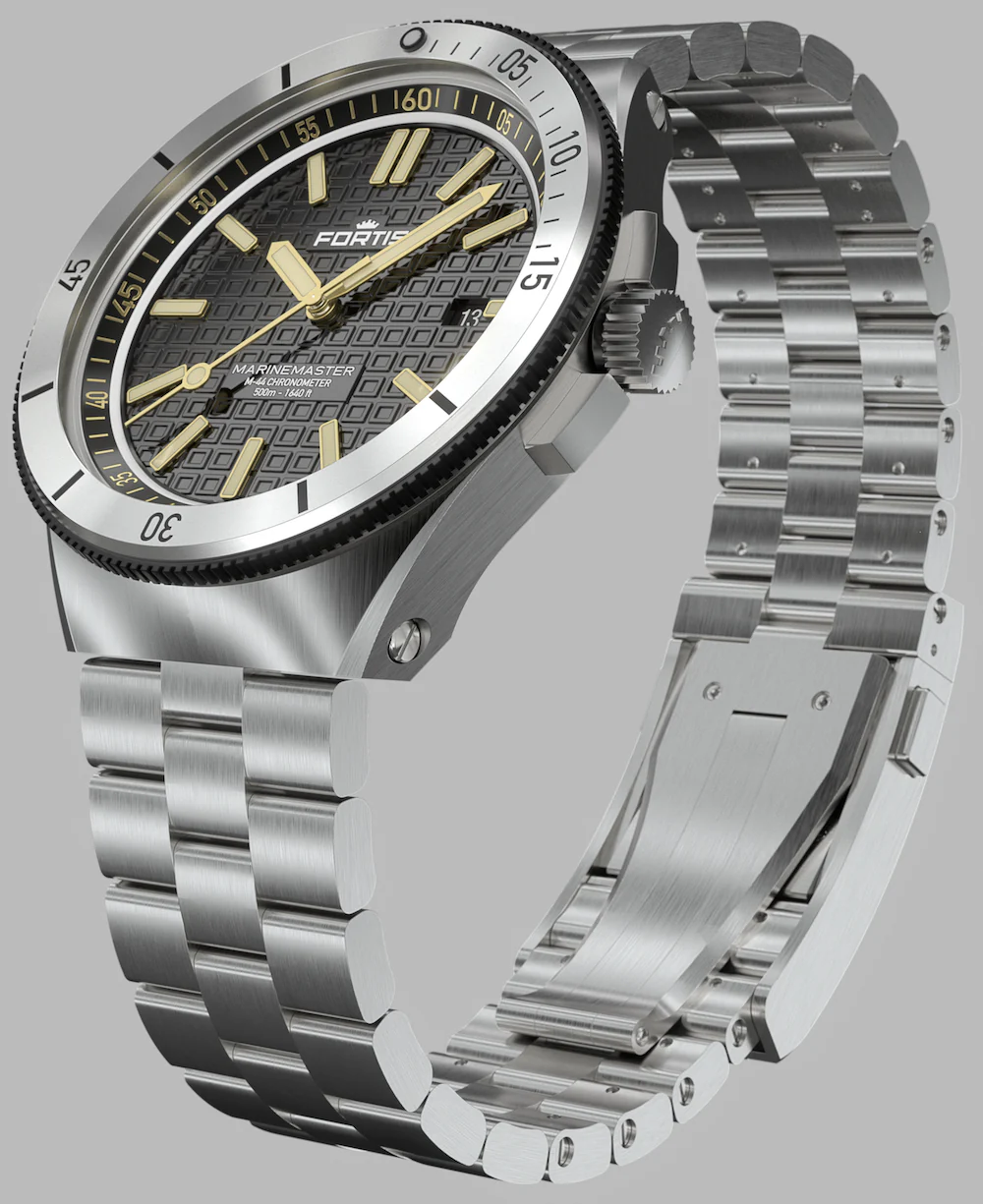 Fortis Marinemaster M 44 Black Resin Bracelet Watch - Image 7