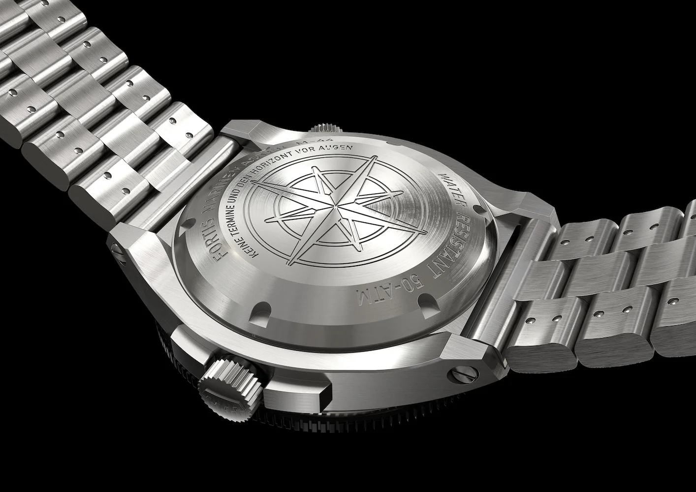 Fortis Marinemaster M 44 Black Resin Bracelet Watch - Image 8